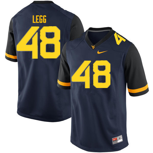 NCAA Men's Casey Legg West Virginia Mountaineers Navy #48 Nike Stitched Football College Authentic Jersey SM23T03AM